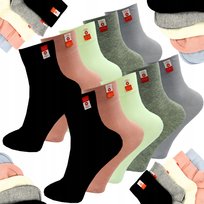 10x Skarpety Damskie Długie BAWEŁNA 97% Skarpetki ELASTYCZNE MEDYCZNE 38-41