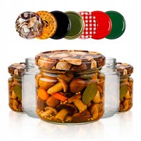 10x SŁOIKI NA PRZETWORY MIÓD DŻEMY KONFITURY GRZYBY 330 ML Z ZAKRĘTKĄ FI 82