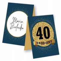 10x WINIETKI NA 40 URODZINY czterdziestkę - 40 lat - premium - GRANATOWY
