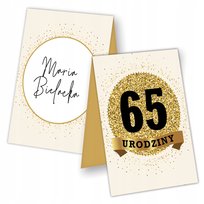 10x WINIETKI NA 65 URODZINY - 65 lat - premium - KREMOWY