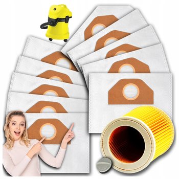 10x WORKI DO ODKURZACZA KARCHER WD3 WOREK WD 3 WD2 WD 6 SE 4001 Plus FILTR - MTA