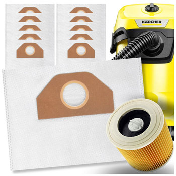 10x Worki i Filtr do Odkurzacza Karcher WD3 SE4001 WD2 PLUS KWD3 V-17 V15 V12 - ASATO