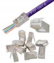 10x Wtyk Złącze Końcówka RJ45 Przelotowy RJ kat. 6 na Kabel LAN STP FTP UTP Klanet