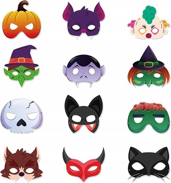 12 Szt Przebranie Maski Na Halloween Rekwizyty Do Zdj Impreza 12 Szt Przebranie Maski Na Halloween Rekwizyty Do Zdj Impreza