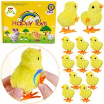 12 Sztuk Kurczaków Żółta Kurka Nakręcana Tupta Chodzi 10 Cm Kurczaczek
