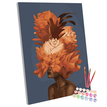 123Art, Zestaw do malowania po numerach Kobieta Kwiat, 40x50 cm - 123Art