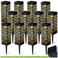 12x LAMPA SOLARNA AŻUROWA OGRODOWA WBIJANA LAMPKA LAMPION SOLARNY ZESTAW