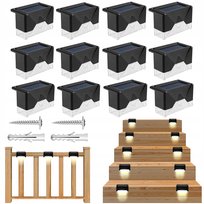 12x Lampa SOLARNA Ogrodowa LED na Schody Taras Płot Lampki Oświetlenie