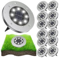 12X LAMPA SOLARNA WBIJANA OGRODOWA LED GRUNTOWA NAJAZDOWA CZUJNIK ZMIERZCHU