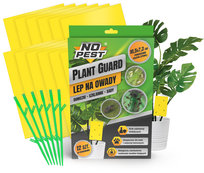 12x Lep na Owady NO PEST 11x7cm Pułapka Lepowa Lep na Mszyce Ziemiórki Muszki Mrówki i Inne Szkodniki Roślin Plant Guard