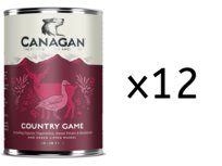 12x MOKRA KARMA DLA PSA bezzbożowa bez cukru Canagan Country Game dziczyzna puszka 400g