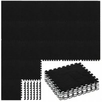 12x Puzzle Piankowe EVA Mata Pluszowa Dywan Podłogowa Czarne 30x30cm