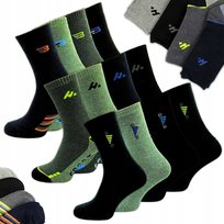 12x Skarpety Męskie RÓŻNE WZORY GRUBE TERMICZNE DŁUGIE CIEPŁE BAWEŁNA 42-46