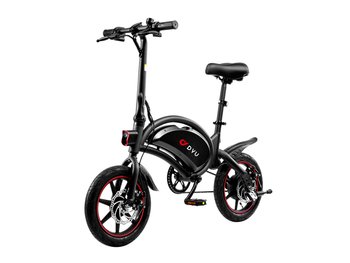14-calowy składany miejski rower elektryczny, inteligentny asystent pedałów, akumulator 36 V 10 Ah, 3 tryby jazdy, lampka nocna - DYU