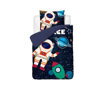 140X200/220 Space Man 2 Niebieski Kpl Pościeli Mikrofibra - Inny producent