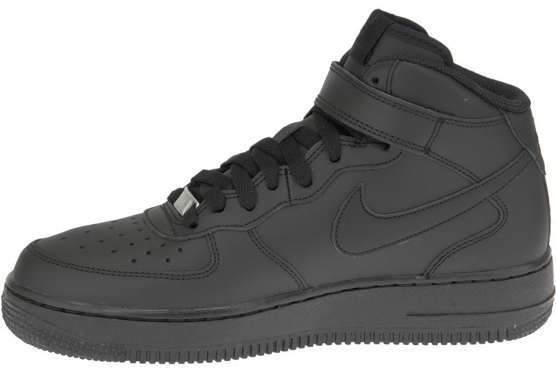 Buty za kostkę NIKE AIR FORCE MID PS skórzane, czarne Buty za kostkę NIKE AIR FORCE MID PS skórzane, czarne