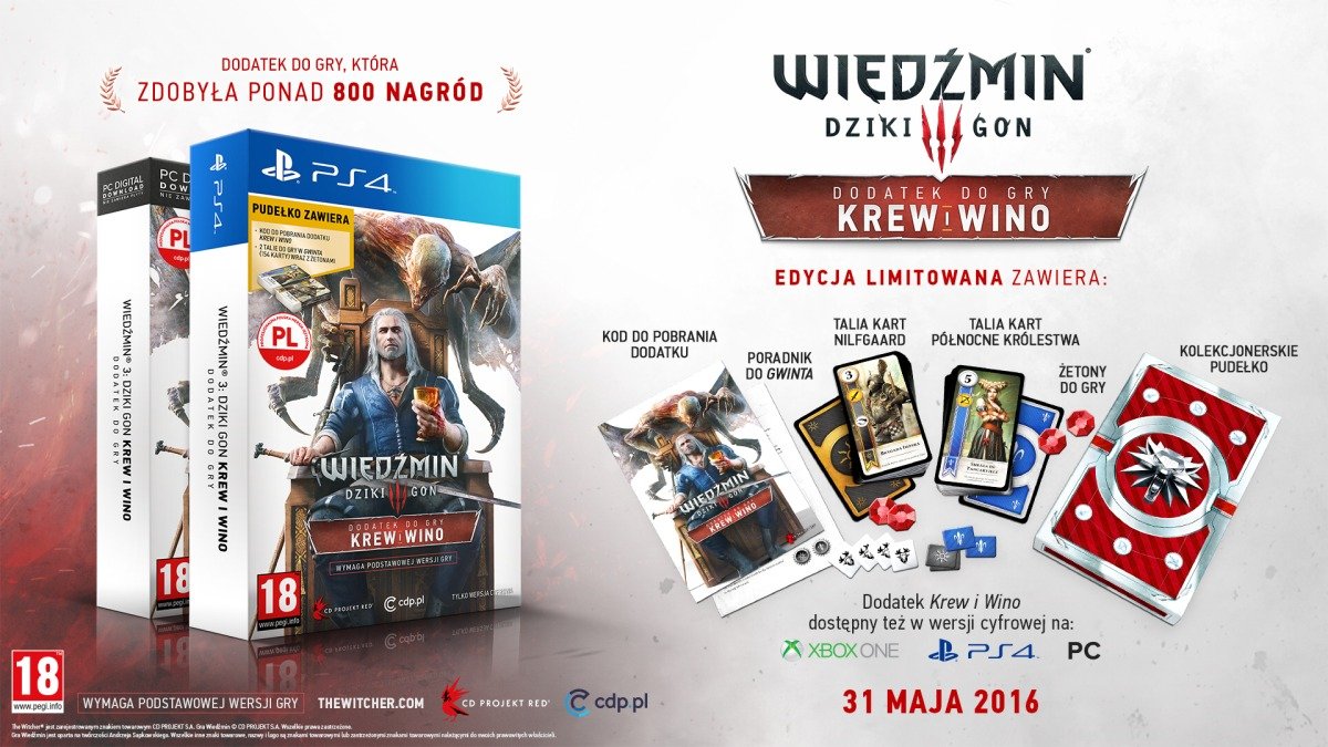 Wiedźmin 3: Dziki Gon - Krew i Wino - Edycja Limitowana PC - CD Projekt