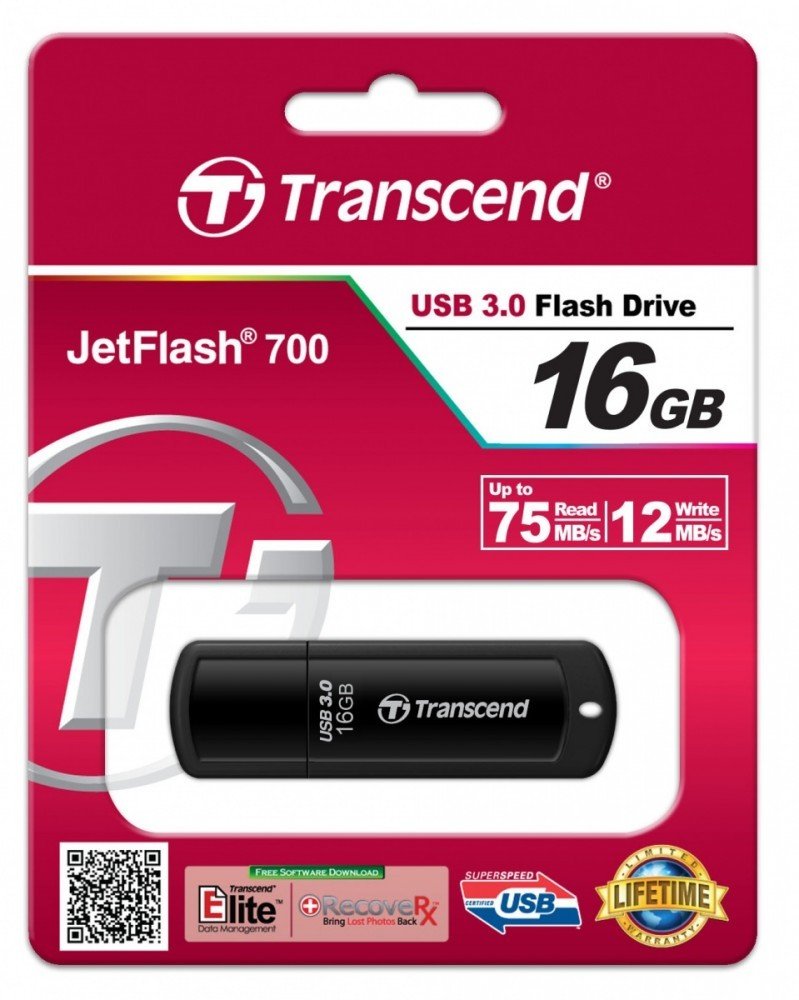 Pendrive TRANSCEND JetFlash 700, 16 GB, USB 3.0 - Transcend | Sklep ...