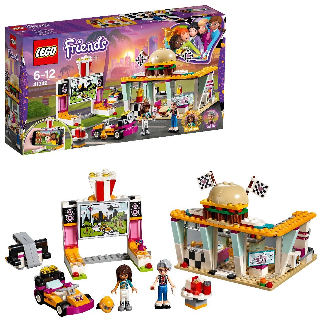 Lego Friends, Klocki Wyścigowa Restauracja, 41349 - Lego 