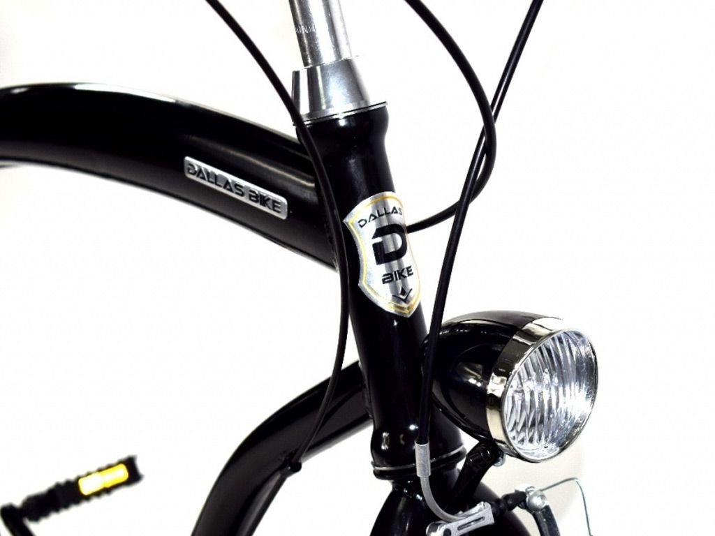 Dallas Bike Cruiser Men Alu 28 7 spd Czarny 2020 DALLAS Lampa rowerowa na bagażnik X Light Super Led na baterie RoyalBi