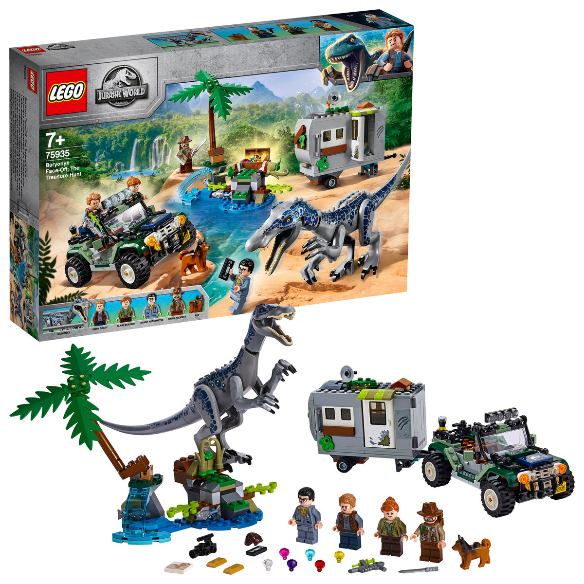 Maciek I Klocki Lego Jurassic World LEGO Jurassic World, klocki Starcie z barionyksem Poszukiwanie skarbów