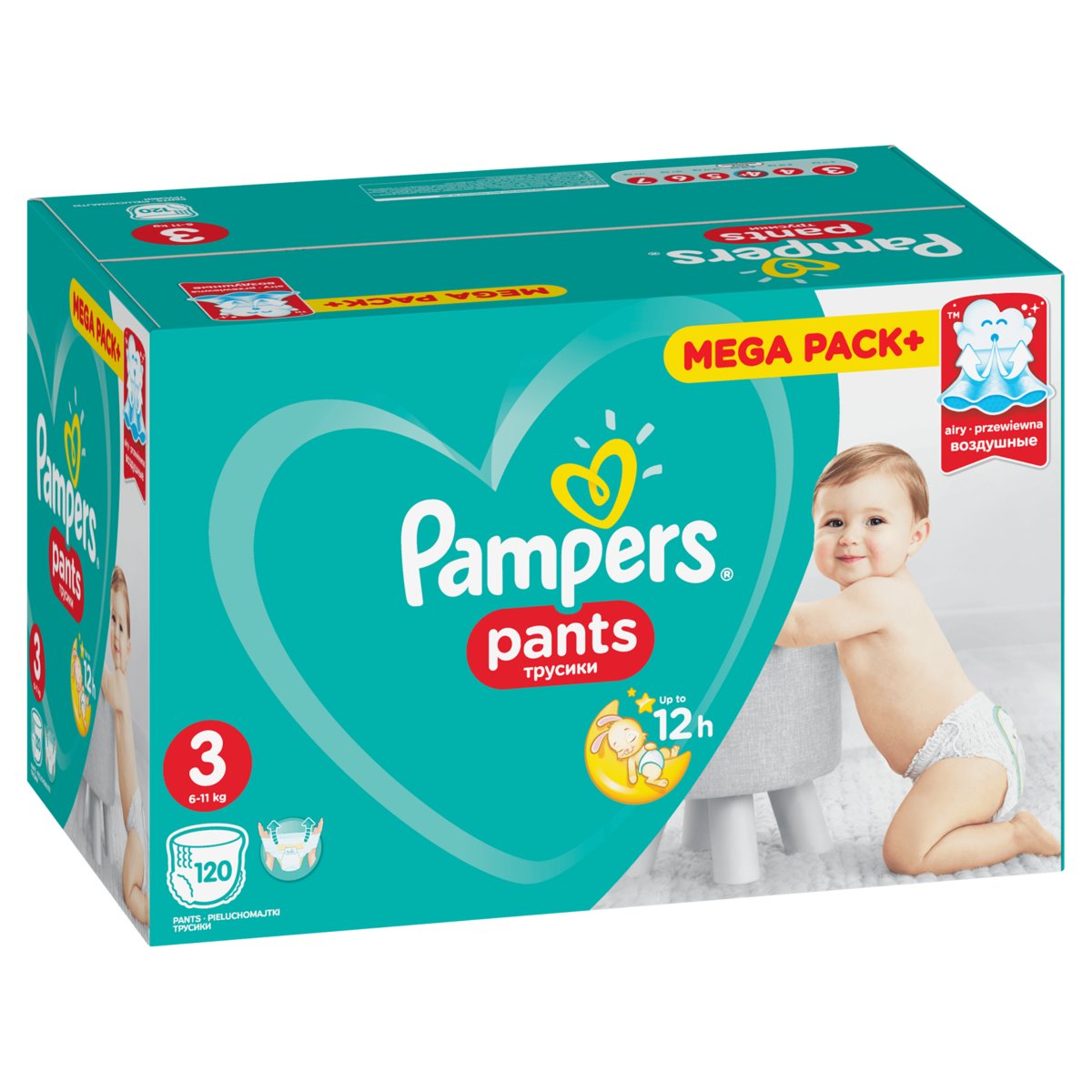 Pampers, Pants, Mega Box, Pieluchomajtki, Rozmiar 3, 6-11 Kg, Zapas Na ...