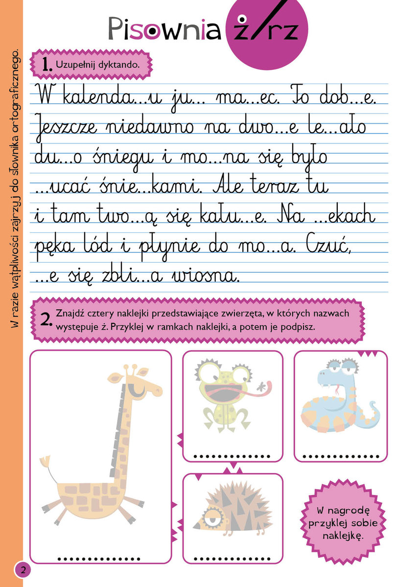 Dyktando Do Uzupełnienia Do Druku Gimnazjum Dyktanda z zabawami ortograficznymi. Klasa 1 - Opracowanie zbiorowe