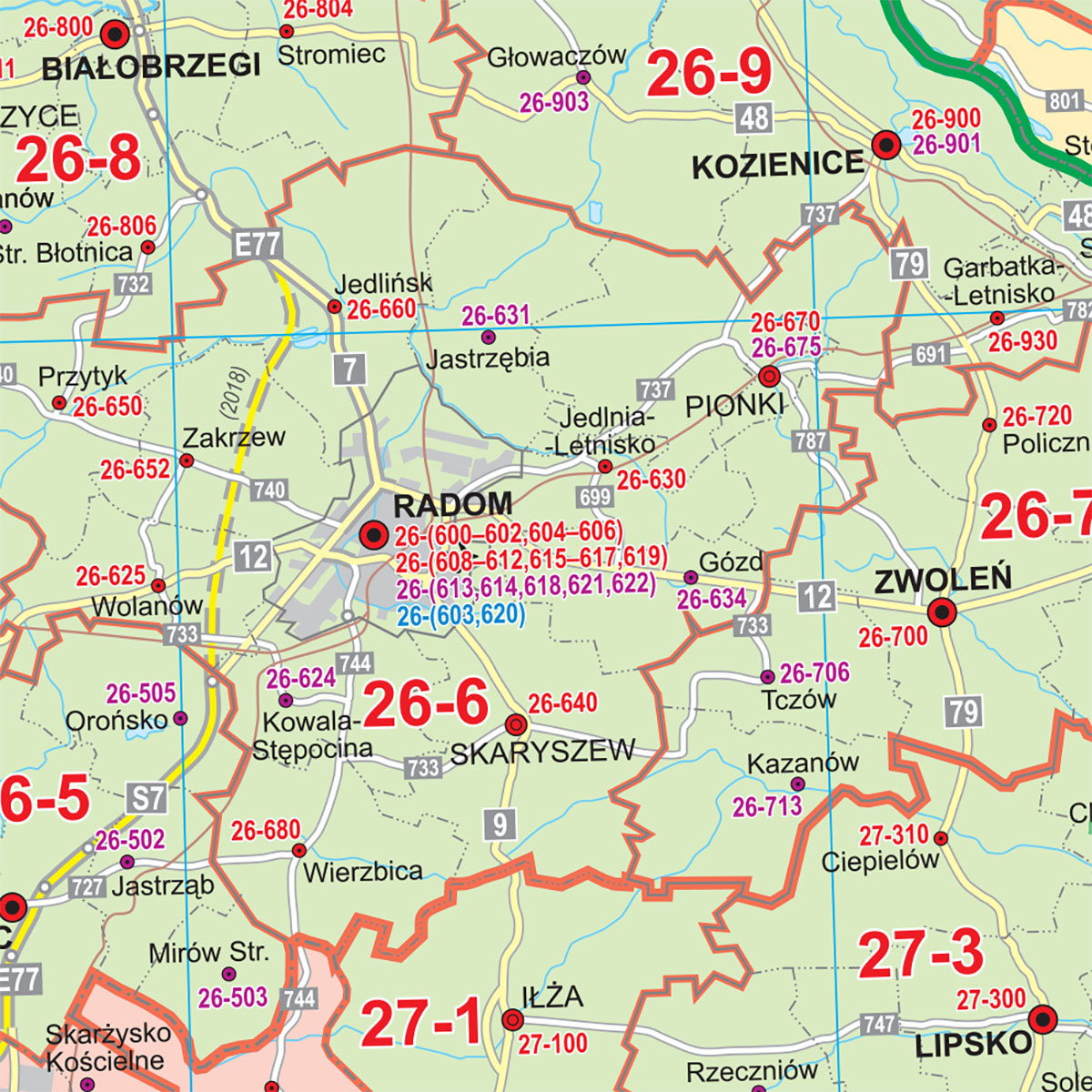 EkoGraf, Polska mapa cienna kody pocztowe na podkadzie w drewnianej  ramie, 1:700 000 - Eko Graf | Sklep EMPIK.COM