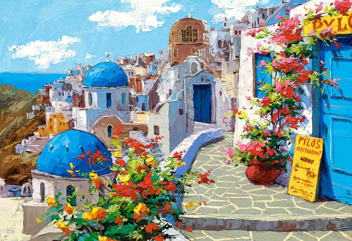 Zestaw do malowania po numerach, 40x50 cm, santorini