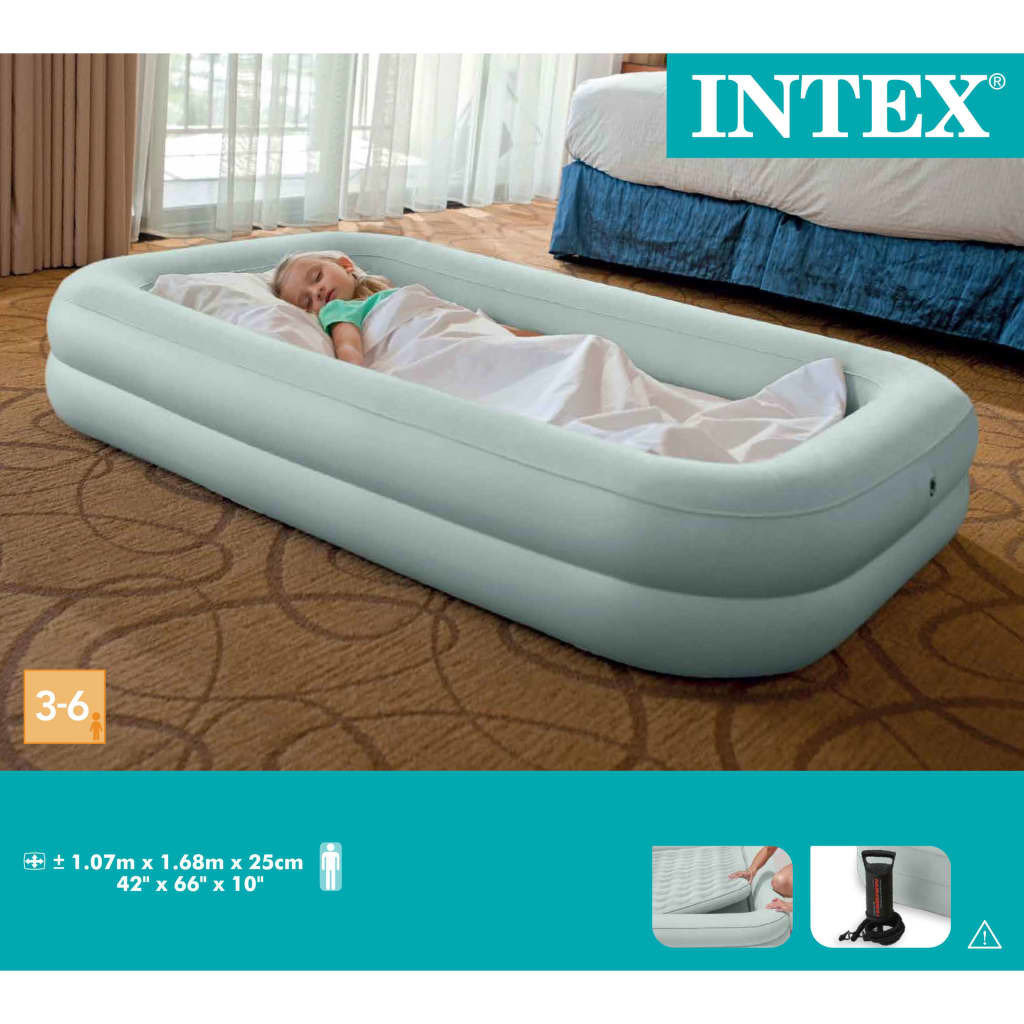 Intex, Materac dmuchany, Kidz Travel Bed Set 66810NP, 107x168x25 cm