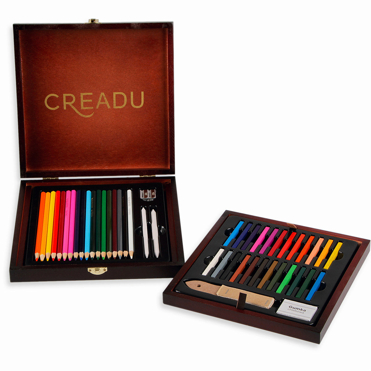 Zestaw Do Rysowania I Malowania Creadu Creadu, Zestaw do rysunku w kasecie drewnianej, 48 elem. - Creadu