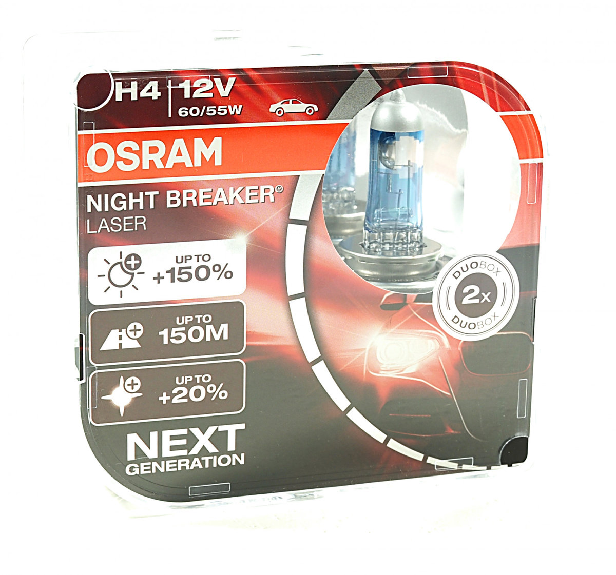 Żarówki OSRAM H4 Night Breaker Laser +150 (2 sztuki