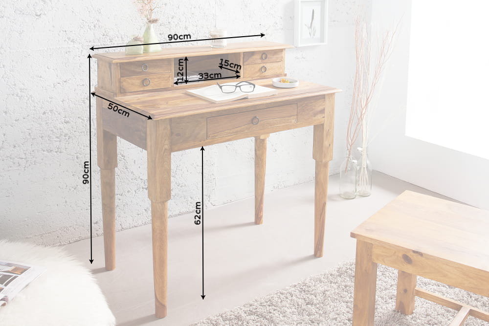 Sekretarzyk biurko Honey drewno sheesham 90cm (Z36340