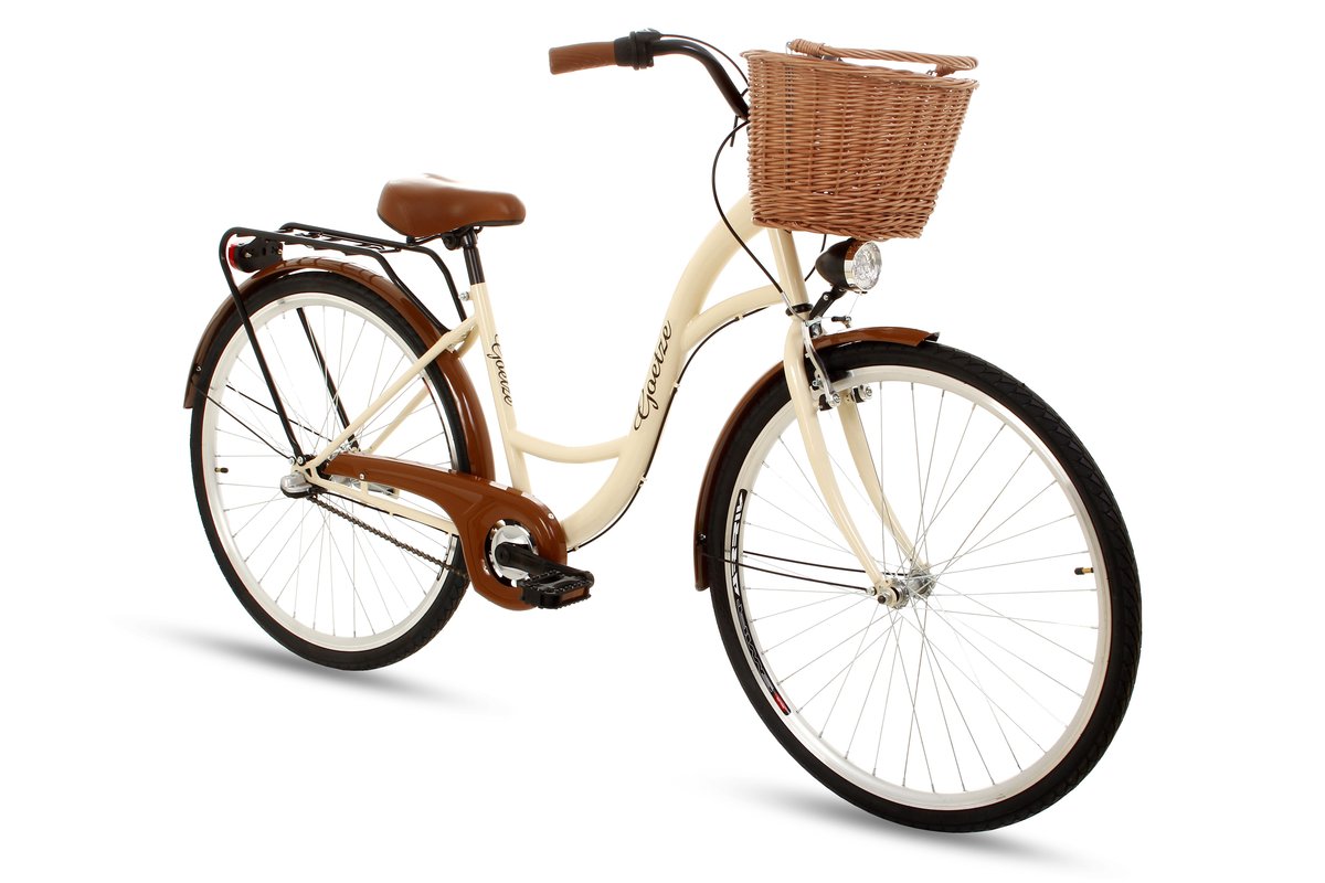 Goetze, Rower miejski + kosz, Classic 3b 28", kremowy, damski Goetze