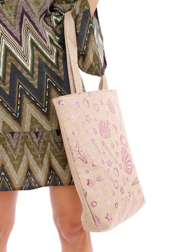 Przepiękna materiałowa torebka damska shopper bag A4 - 4U CAVALDI