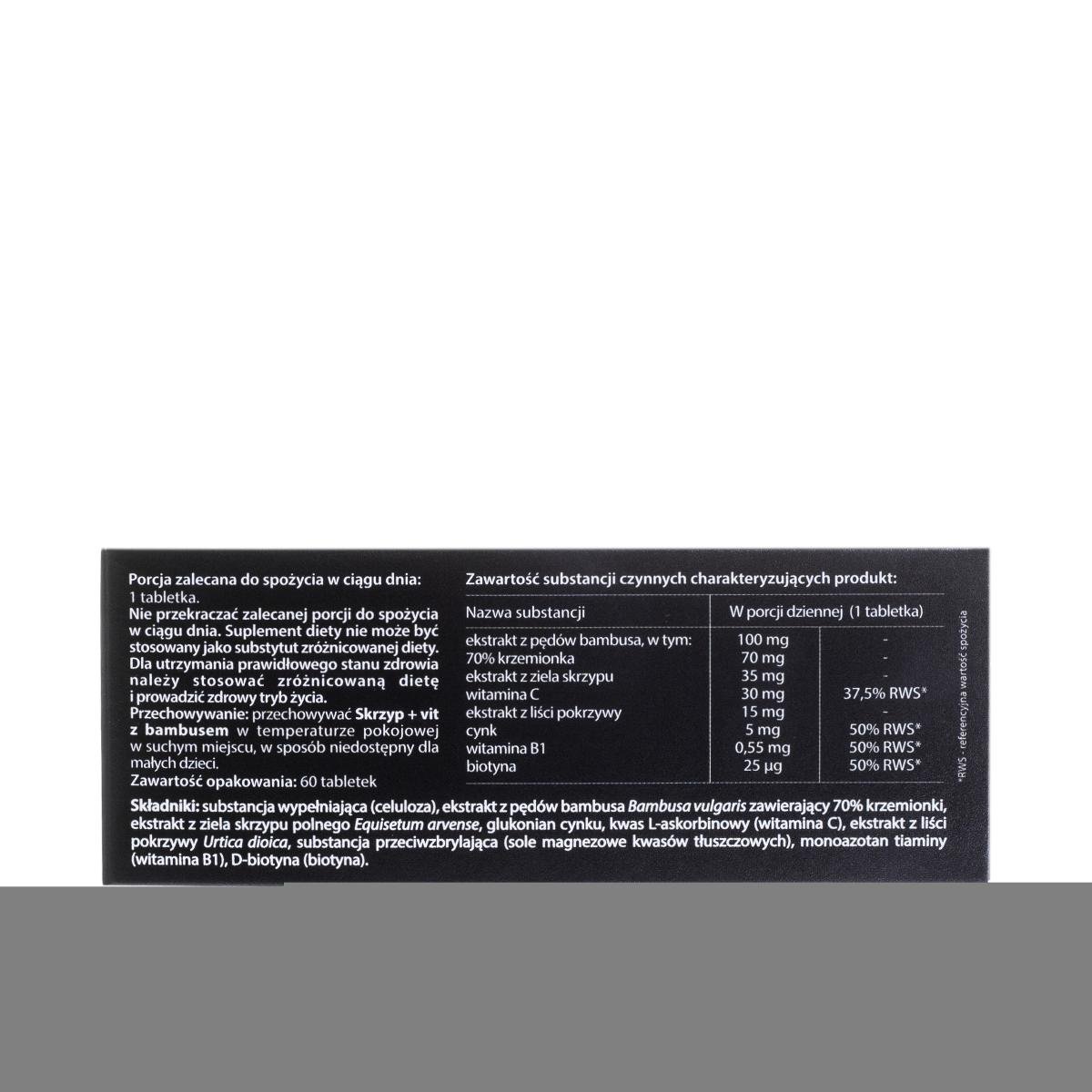 Skrzyp + vit z bambusem, suplement diety, 60 tabletek | Sklep EMPIK.COM