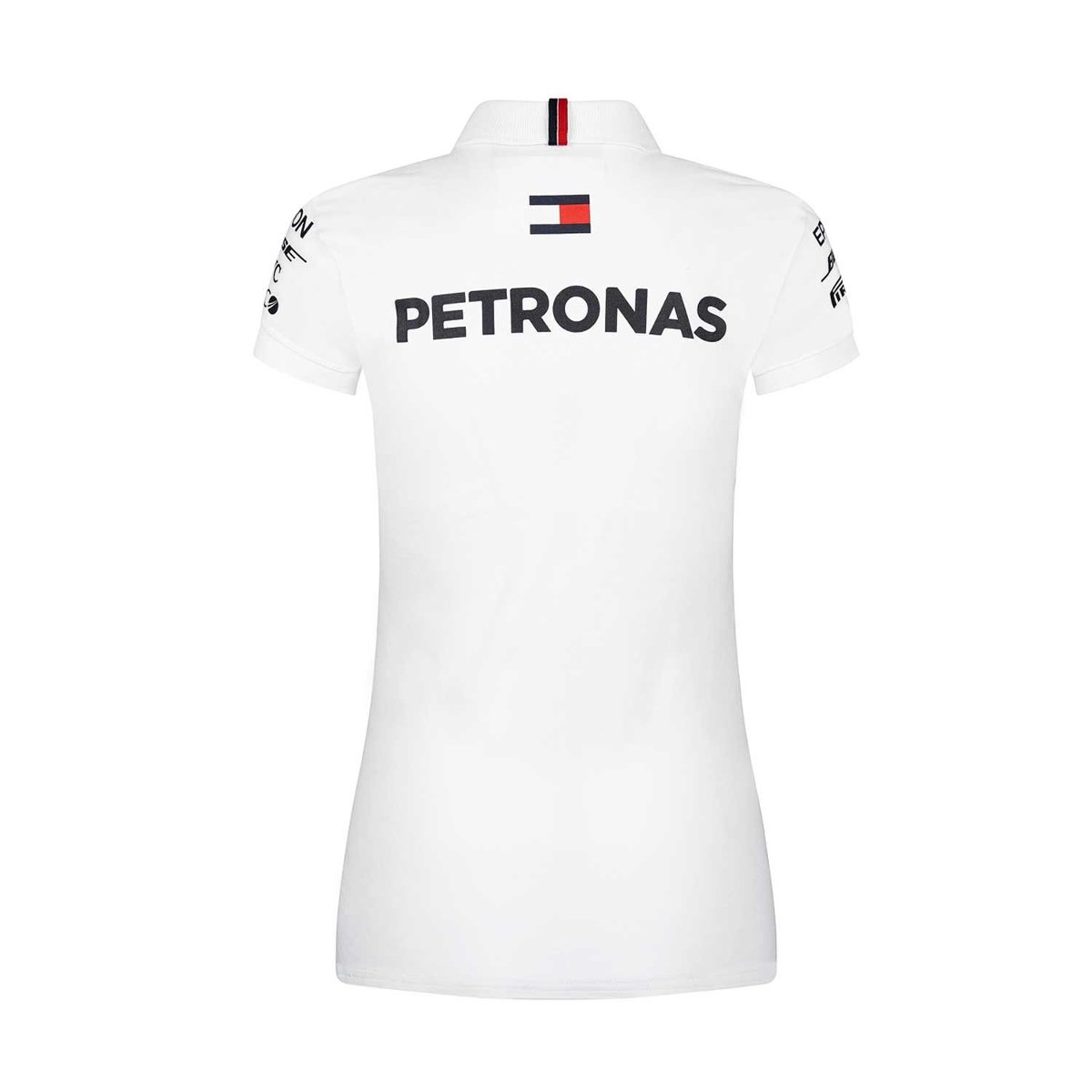 Koszulka polo damska biała Team Mercedes AMG Petronas