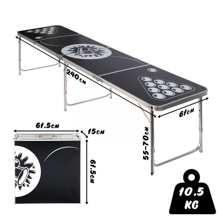 Zestaw stołowy Beer Pong o regulowanej wysokości 240 x 61 cm Jago