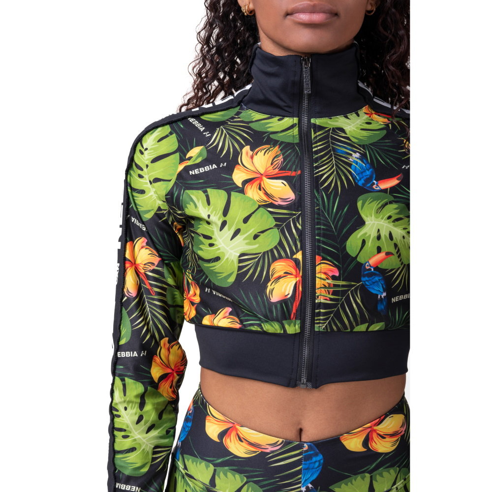 Bluza damska Nebbia High-Energy Cropped Jacket 564, Jungle Green