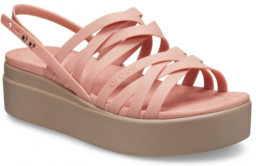 crocs brooklyn strappy low wedge w