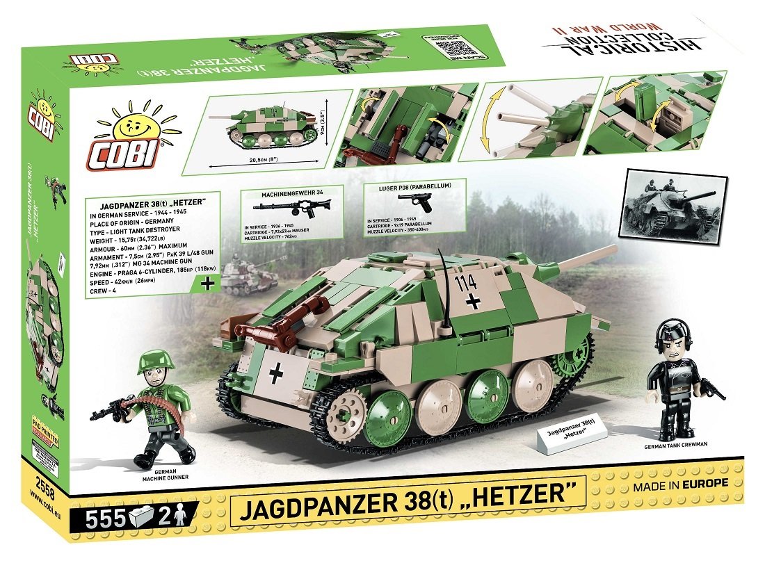 COBI, klocki Historical Collection, Jagdpanzer 38 t Hetzer, 2558