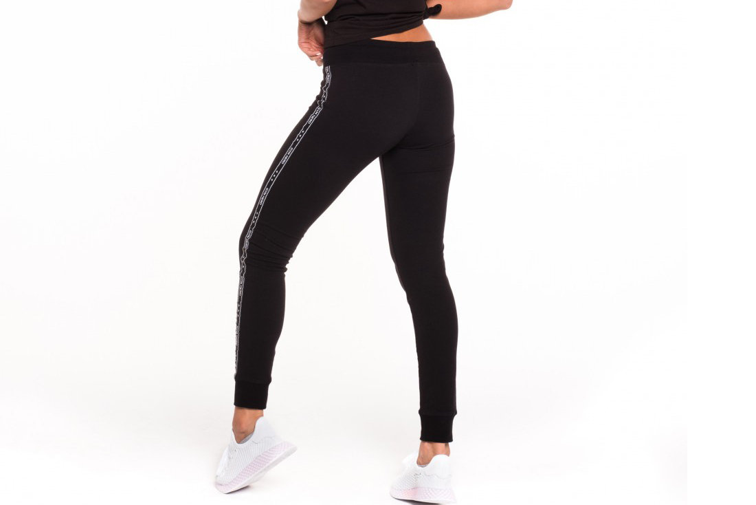 DKNY 7/8 logo taped leggings in black