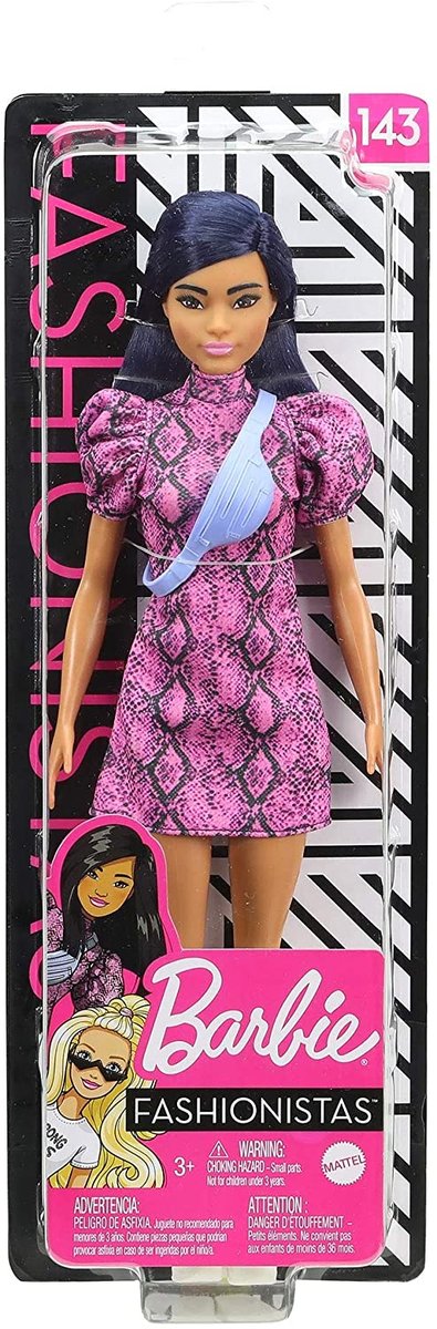 Barbie Fashionistas, lalka Modna przyjaciółka, wężowa sukienka, czarne  włosy - Barbie | Sklep 