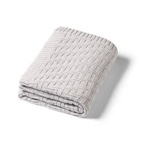 1647/02 Koc Dzianinowy Bawełniany Szary