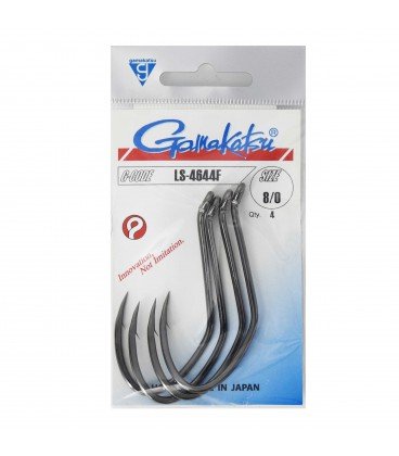 Gamakatsu LS-4644F/0 Black Catfish Hooks Barbed 