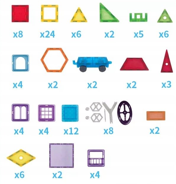AIG, Edukacyjne Klocki Magnetyczne, Zestaw 106 el