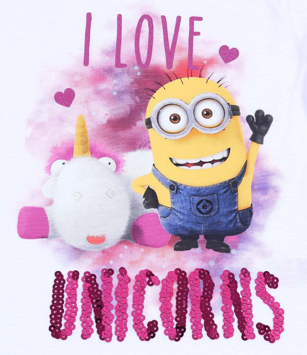 Biała Bluzka I Love Unicorns Minionki - Despicable Me | Sklep EMPIK.COM