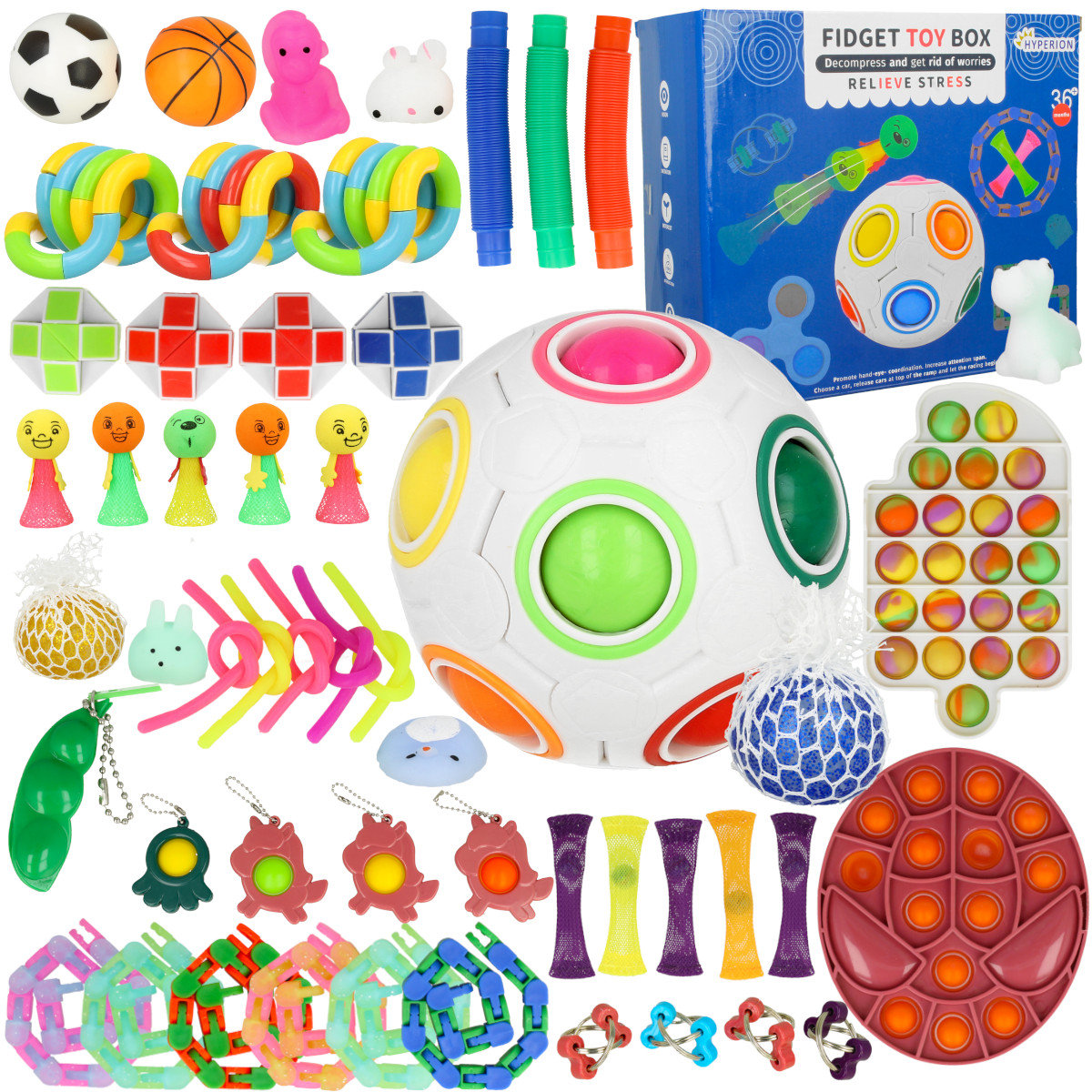 Zestaw Zabawek Antystresowych Fidget Toy Box U611 elektrostator