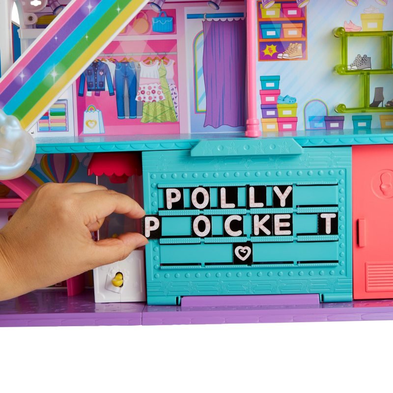 Set Gioco Polly Pocket Centro Commerciale Arcobaleno – 3 Piani, 9 Aree, 35+ Pezzi - copertina