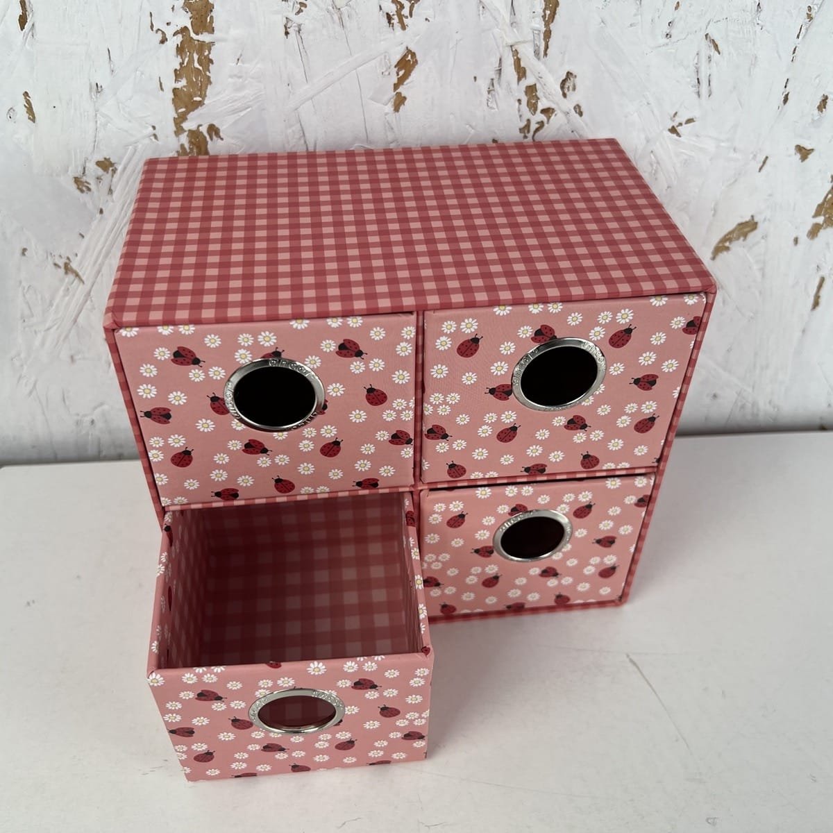 Pudełko na biurko z 4 szufladkami lady bug biedronki - | Sklep EMPIK.COM